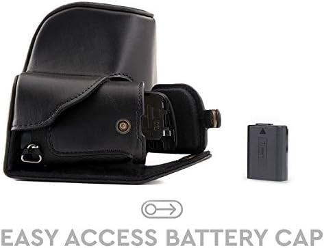 MegaGear Ever Ready Leather Camera Case compatible with Sony Alpha A6300, A6000 (16-50 mm)