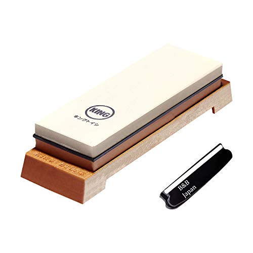 Comparison: Best Sharpening Stone For Japanese Knives 8 Japanese Knife Sharpener 1000/6000 Grit and Knife Angle Holder Set by B&B japan for Stainless Steel Cutlery and Pointed Carver, Best for Long-Lasting Sharpness, "KING" Trade Mark