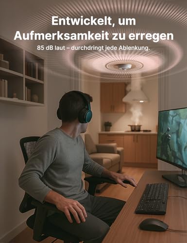 X-Sense Standalone Hitzemelder, Wärmemelder mit 10-Jahres-Batterie (versiegelt), LED-Anzeige & Stummschalt-Taste, geeignet für Küche, schnelle Wärmeerkennung, XH02, 1 Stück