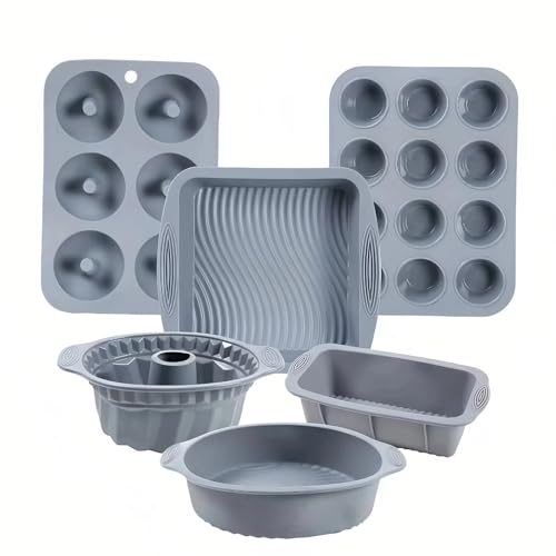 Nonstick Silicone Bakeware Set, 6 set Baking Cake Pan, Economical