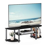 Furinno Turn-S-Tube Wide TV Entertainment Center, Black/Grey