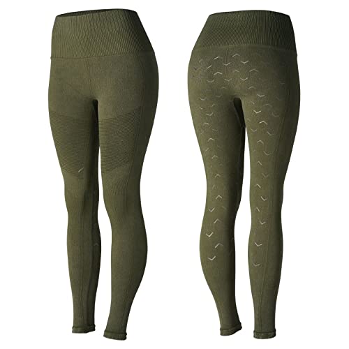 HORZE Vanessa Womens Slimming Seamless Tights - Dark Lichen Green - XS/S