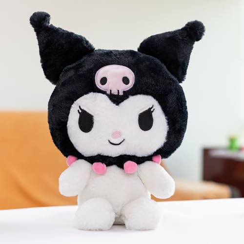 Image of Mirada Sanrio Kuromi Soft Plush Toy - 20cm | Official Licensed Black Stuffed Doll for Kids & Girls | Cute Collectible Anime Character Plushie | Ideal Gift for Birthday, Christmas & Diwali