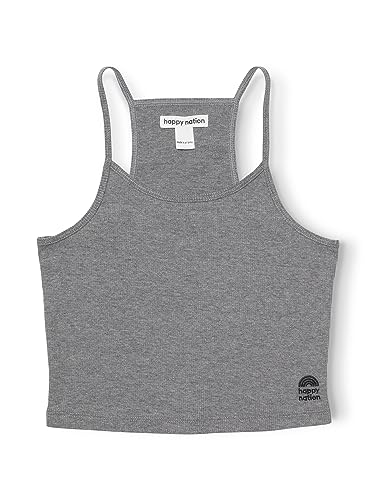 Happy Nation Girls Fitted Ribbed Crop Tank Top