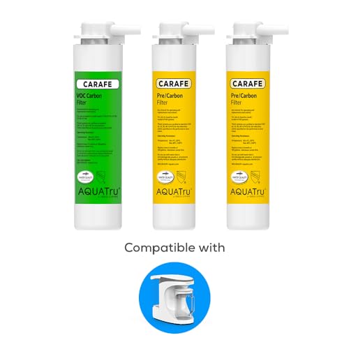 Image of AquaTru One-Year Carafe Filter Combo Pack - Includes 1 Pre /Carbon Filter (Stages 1-2) & 1 VOC Carbon Filter (Stage 4) - Compatible with AquaTru Carafe Water Purifiers