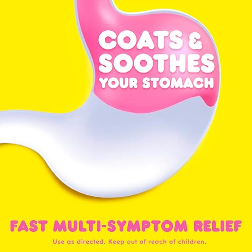 Image of Pepto Bismol Liquid for Nausea, Heartburn, Indigestion, Upset Stomach, and Diarrhea - 5 Symptom Fast Relief, Original Flavor 12 oz
