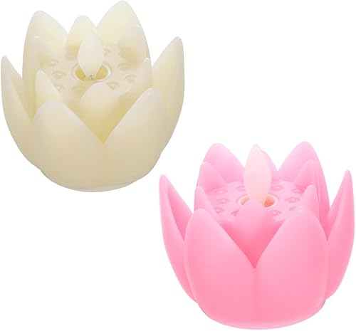 Decoración de Halloween 2 unids Decoración De Para Exteriores LED Flotante Vela Luz Flor Decorativa Luz LED Pilar Velas Sin Llama LED Vela