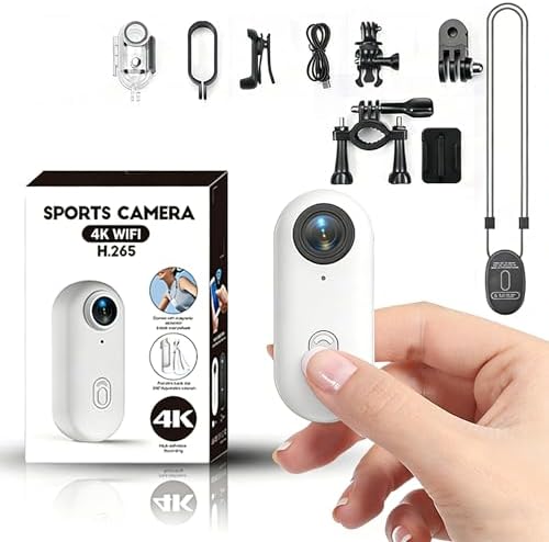 Mini cámara Deportiva WiFi, cámara de acción de pulgar 4K HD, len...