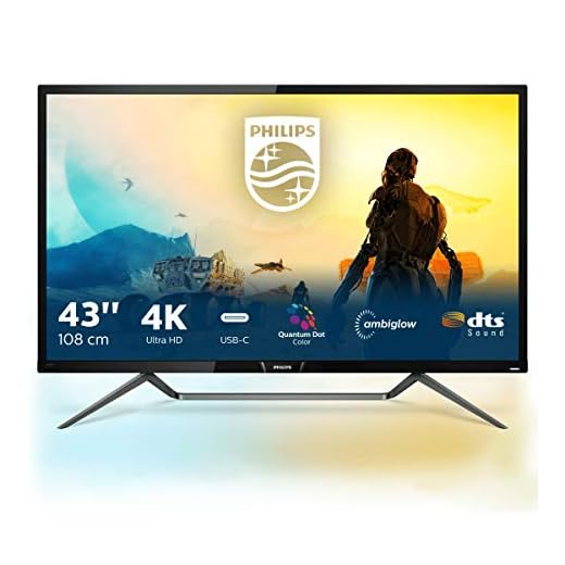 Philips monitor 436M6VBPAB/00 - Monitor 4K de 43" (resolución 3840 x 2160 píxeles, 4K Ultra HD, IPS, 4ms) color Negro