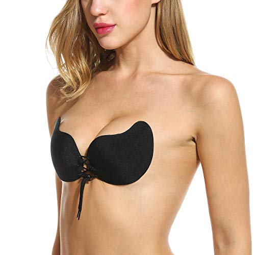 Image of JOATEAY Sticky Bra - Deep Plunge Strapless Push Up Reusable Underwire Adhesive Bra for Women Backless Dress Partywear Wedding