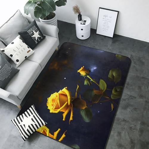 Tapis décoratif en flanelle grand format pour chambre et salon
