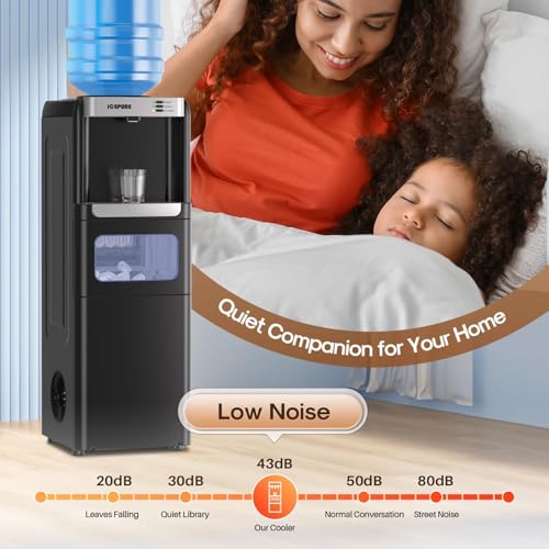ICEPURE 3-in-1 Water Dispenser with Ice Maker, Water Cooler Dispenser for 5 Gallon Bottle Built-in Bullet Ice Maker Top Loading, Hot and Cold Water Dispenser for Home/Office, 33lbs/24H, Child Lock by ICEPURE - Image 8