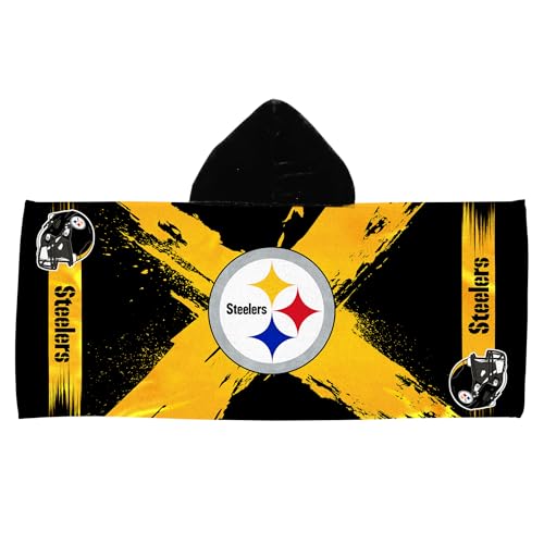 Northwest Pittsburgh Steelers NFL Cross Out Youth Hooded Micro Fiber Towel 22 x 51 Inches