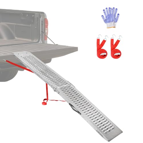 LIEKUMM 67 Folding Motorcycle Ramp 500 lbs Heavy Duty Loading Ramp for Pickup Trucks Portable Truck Ramp for Dirt Bike Trailer Lawn Mower (1-Pack)