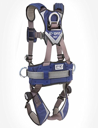 3M DBI-SALA Medium ExoFit NEX ConstructionFull Body Style Harness With Tech-Lite Aluminum Back D-Ring,1113124,Blue/Gray