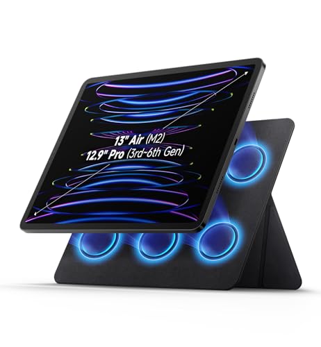 SURITCH Magnetic Stand Compatible with 13' iPad Air M2(2024) & 12.9' iPad Pro 6th/5th/4th/3rd Gen(2022/2021/2020/2018), Lightweight Portable Holder, Slim Magnetic Tablet Stand, PU Leather
