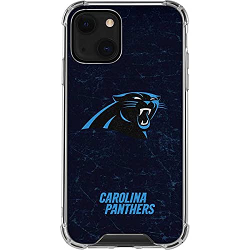 Skinit Clear Phone Case Compatible with iPhone 13 - Officially Licensed NFL Carolina Panthers Distressed Design