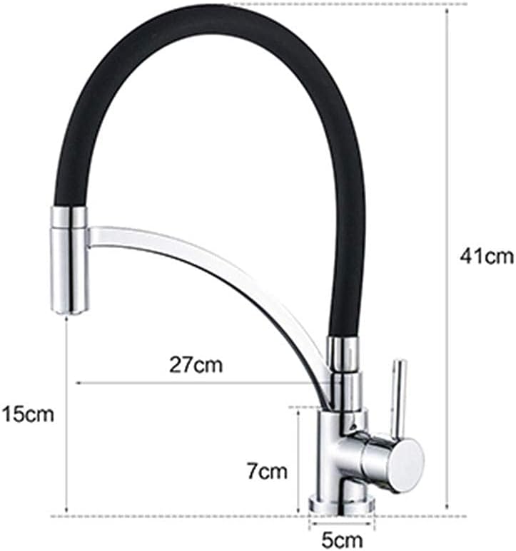 Mixer Tap Faucet,Kitchen Sink Taps Faucet,Kitchen Sink Mixer,Water Tap Pull Out Bar Tap,with Black Silicone Soft Hose/Bright Color