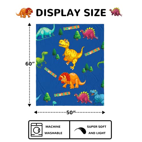 Dinosaur Blanket For Boys Teens Kids - Dino Throw Blanket Dinosaur Room Decor Gifts For Children-Soft Cozy Flannel Throw Blanket For Sofa Bed Couch,Funny Dinosaur Gifts For Dinosaur Fans 50”X60” #TOP4