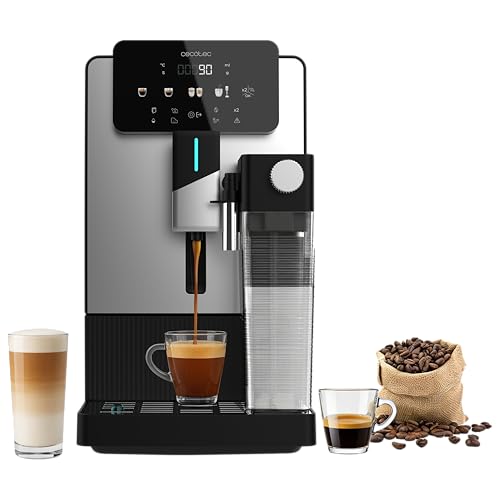 Cecotec Macchina da Caffè Superautomatica Cremmaet Latte Art Elite. 1500W, 19bar, Thermoblock, 6 Bevande, Contenitore Caffè 150g, Macinacaffè Conico, Pulizia Automatica, Serbatoio Latte 400ml