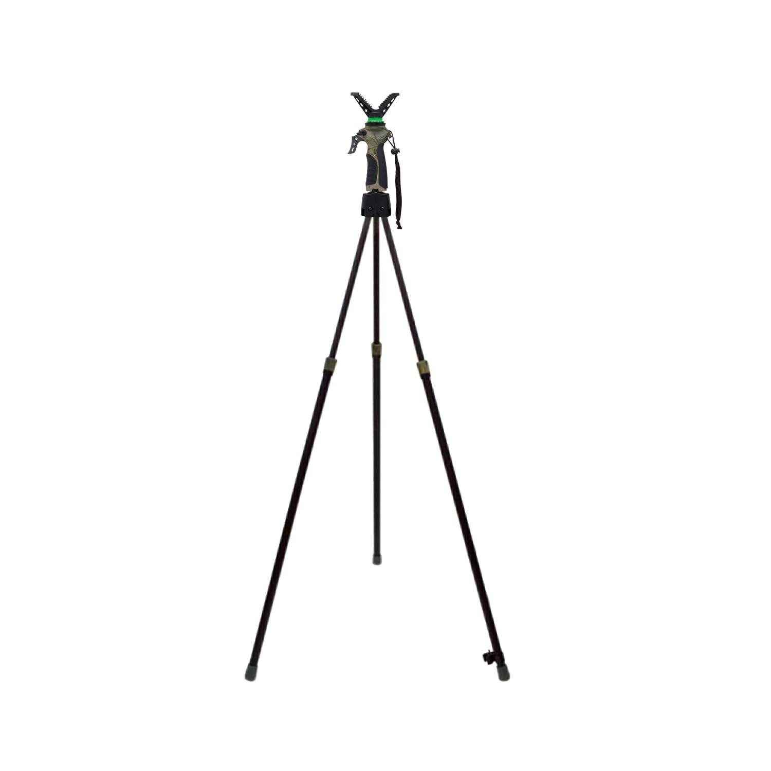 Trípode para Caza 3ª generacion Altura de 100 a 165 cm. Apertura 135 º Horquilla giratoria 360º Adaptador Camara Foto y Video, Bloqueo en Altura