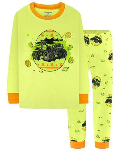 Image of DAUGHTER QUEEN Boys Pajamas 4 Pieces Long Set 100% Cotton Sleepwear Size 18 Months-12 Years