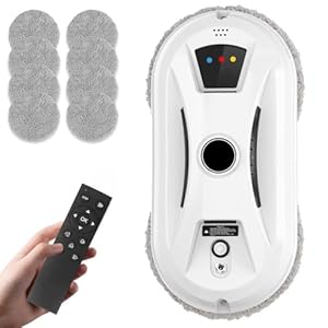 Utensy Fensterputzroboter, Fensterputzer Elektrischer Roboter mit Fernbedienung, Fensterroboter für Innen- & Außenfenster, 8 Lappen