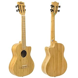 AkLOT Ukulélé ténor tout bambou 26 pouces Cutaway Ukulélé 18:1 Frets Tuner avancé pour professionnel avec sangle de… - Les Beatles, Paul McCartney, John Lennon, RIngo Starr, George Harrison AkLOT Ukulélé ténor tout bambou 26 pouces Cutaway Ukulélé 18:1 Frets Tuner avancé pour professionnel avec sangle de… – Image 2