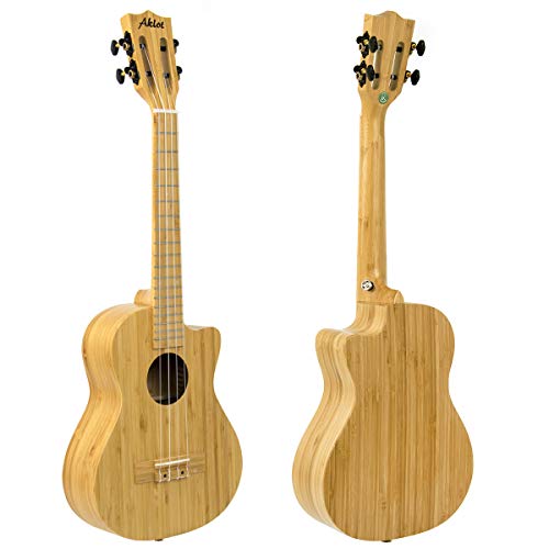 AkLOT Ukulélé ténor tout bambou 26 pouces Cutaway Ukulélé 18:1 Frets Tuner avancé pour professionnel avec sangle de… - Les Beatles, Paul McCartney, John Lennon, RIngo Starr, George Harrison AkLOT Ukulélé ténor tout bambou 26 pouces Cutaway Ukulélé 18:1 Frets Tuner avancé pour professionnel avec sangle de… – Image 3