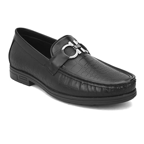 Image of San Frissco Men's Lightweight Horsebit Loafer Lightweight Woven Moccasins Formal, Casual Driving Shoes for Men /Synthetic Leather /Cushioned Footbed Designed for All Seasons