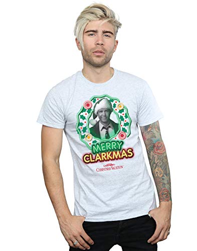National Lampoon's Christmas Vacation Men's Greyscale Clarkmas T-Shirt Large Sport Grey
