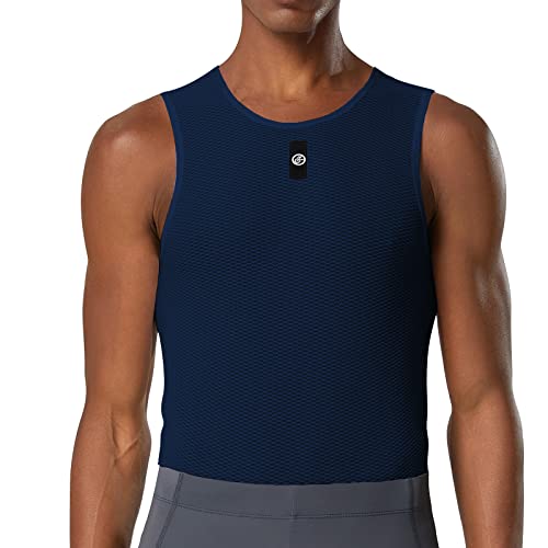 YKYWBIKE Cycling Base Layer Men Sleeveless Cycling Jerssey Mesh Super Breathable Quick Dry Bike Sports Undershirt Ultralight Dark Blue by YKYWBIKE - Used condition - Image 2