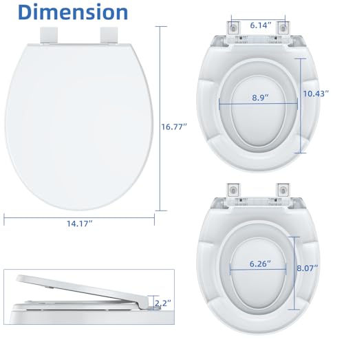 Toddler Toilet Seat,Round Toilet Seat Cover with Quick-Release Design, Child and Adult Friendly, Fits 17-Inch Toilets, Smooth Finish, Easy Cleaning,White