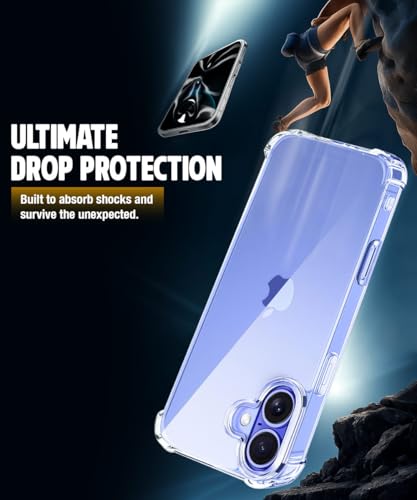 Image of WOW IMAGINE Clear Back Cover Case for iPhone 16 | Shockproof Soft TPU Case | Cushioned Edges for Ultimate Protection Back Cover Case - Transparent