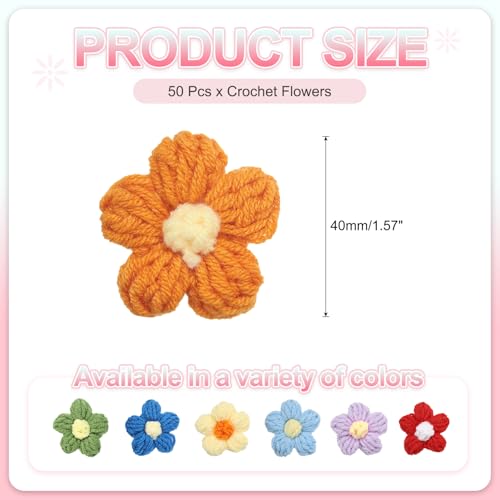 Flores de ganchillo listas para aplicar: decora ropa de pelo y manualidades sin tejer 3