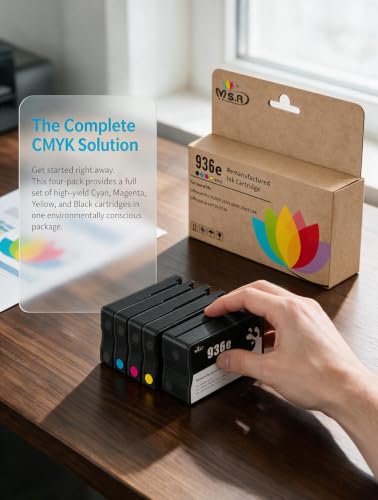 Image of MS.R 936e 936XL Remanufactured Ink Cartridges 4-Pack for HP Printers