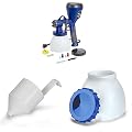 HomeRight C800971.A Super Finish Max HVLP Paint Sprayer, Spray Gun & C900205M Viscosity Paint Consistency Measuring Cup, White & C900097.M Super Finish Max Container and Lid, White and Blue