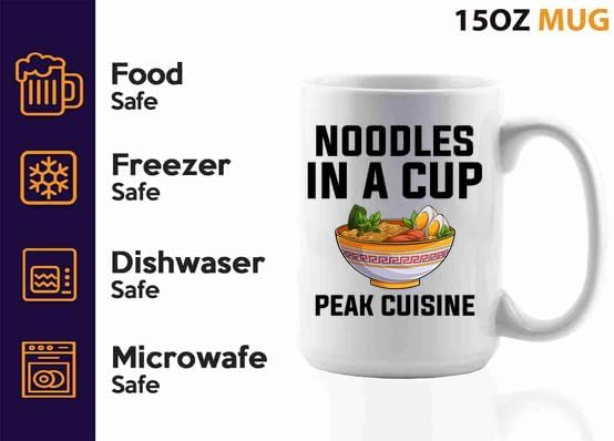 Ramen Coffee Mug 15oz White -Noodles in a cup - Food Lovers chicken pumpkin vegan pantry spicy noodles image 4