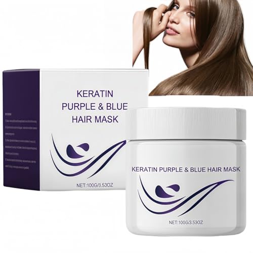 Purple Hair Mask,Hair Repair Moisturizing Conditioner,Hair Mask for Blonde,Bleached,Grey and Silver Hair Colour,Deep Conditioning Keratin H/air M/ask,Ha/ir Ma/sk for Damaged H/air