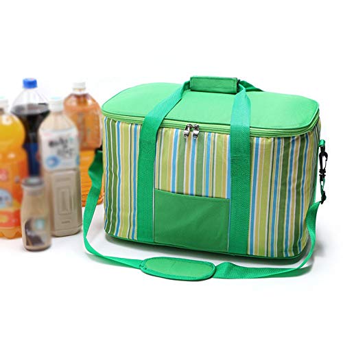 Sac à lunch isotherme 34L grand format vert et bleu pour repas - 7