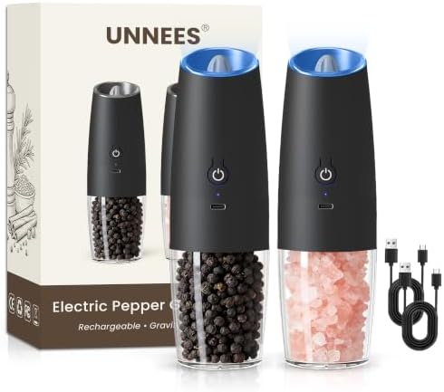 Feijão Tropeiro: Receita Fácil e Deliciosa 25 UNNEES Conjunto de 2 Moedores Elétricos Recarregáveis de Sal e Pi...
