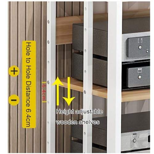 Support audio réglable à roulettes : étagère multifonction à rangement ouvert - 4