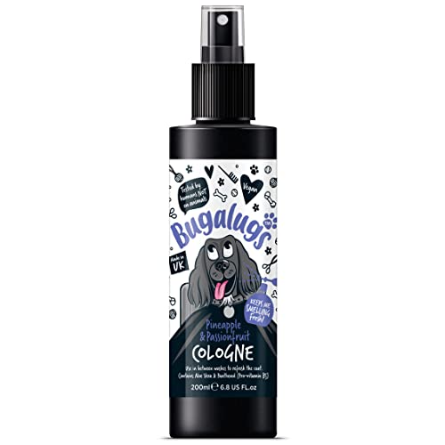 Bugalugs Desodorante perfumado para perros, 200 ml, piña, maracuya, vegano, provitamina B5