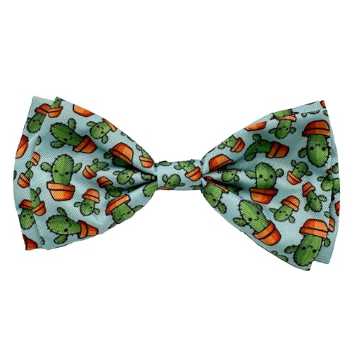 Huxley & Kent Pet Bow Tie for Dogs & Cats - Adjustable Hook & Loop Collar Accessory - Cute & Comfortable for Holidays & Celebrations - I'm Prickly Cactus, Small