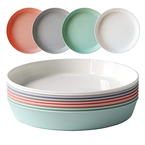 Greenandlife 8 platos de cena, platos de plástico reutilizables de 10 pulgadas, sin BPA y saludables para niños, niños pequeños y adultos (23.5 cm) Cover