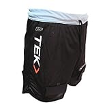 PowerTek Adult Ladies Mesh Ice Hockey Jill Shorts, Pelvic Protector & Tabs for Socks (Small) Black