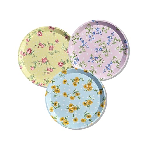 Coterie Disty Floral Paper Plates (Set of 10 large plates) - Party For Tea Party, Bridal Shower, Garden Baby Shower Decorations | 9.25” in 3 designs Coterie Disty Floral Paper Plates (Set of 10 large plates) - Party For Tea Party, Bridal Shower, Garden Baby Shower Decorations | 9.25” in 3 designs