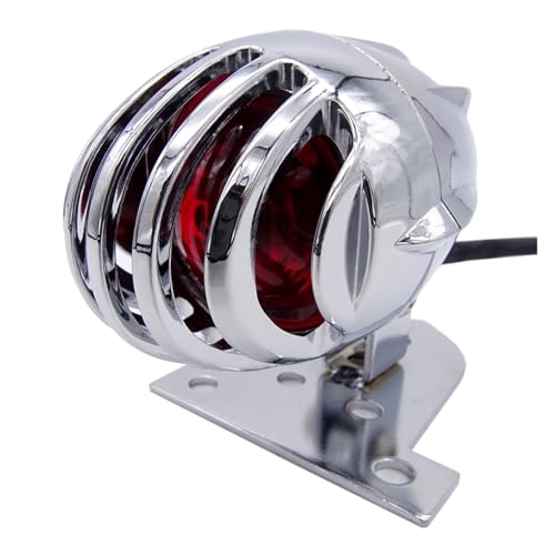 Feu arrière et clignotant moto argent haut de gamme pour Chopper