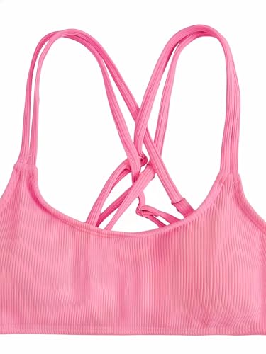 Image of Milumia Girl's 2 Piece Swimsuits Criss Cross Spaghetti Strap Bikini Sets Beachwear Bathing Suit