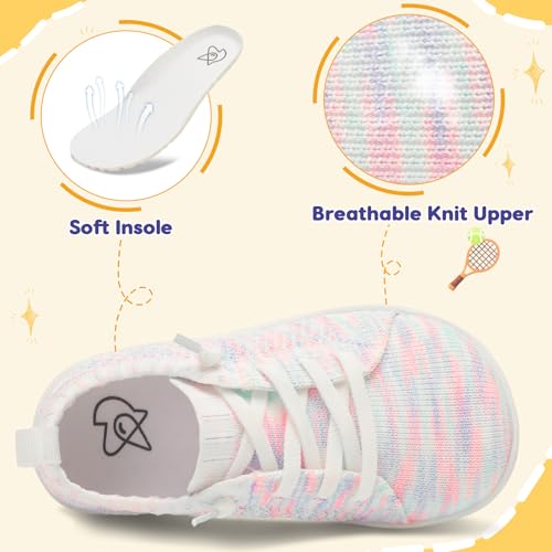 Image of LeIsfIt Toddler Shoes Girls Boys Wide Shoes Kids Zero Drop Minimalist Sneakers Barefoot Slip on Tennis Sneakers